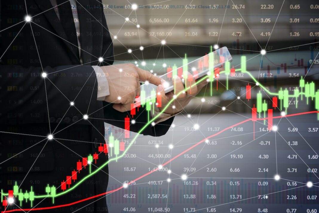 12 2 Concept Financial Investment Stock Market Businessmen Are Using Tablets Buying Selling Stocks F