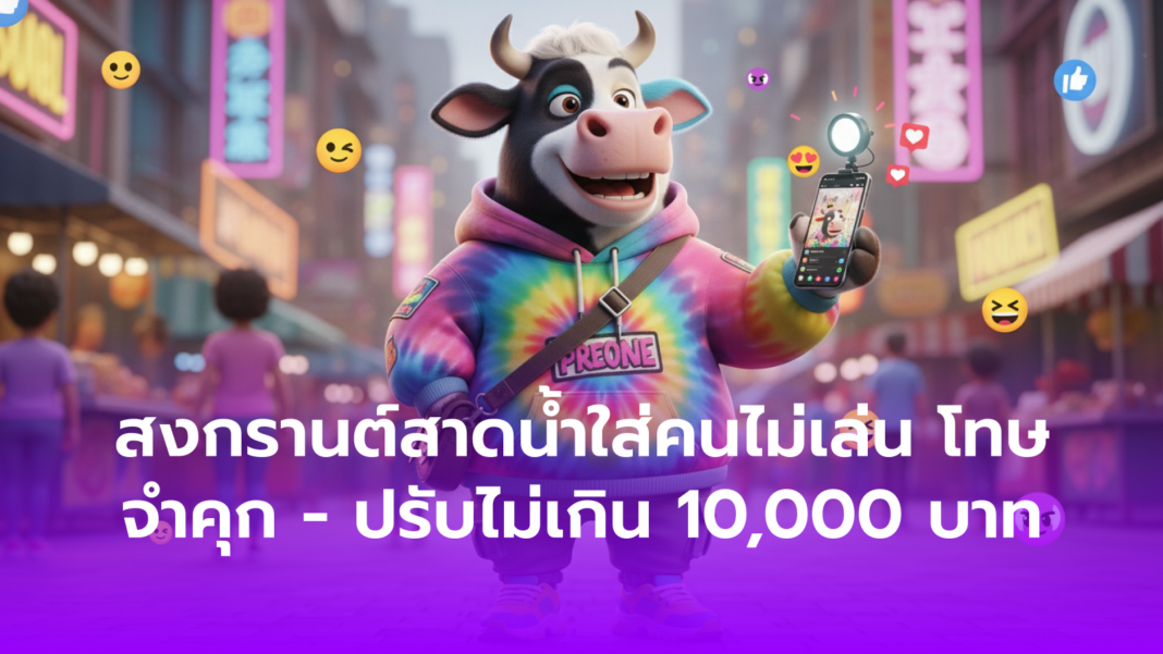 คอกมหาชน สงกรานต์สาดน้ำใส่คนไม่เล่น โทษจำคุก ปรับไม่เกิน